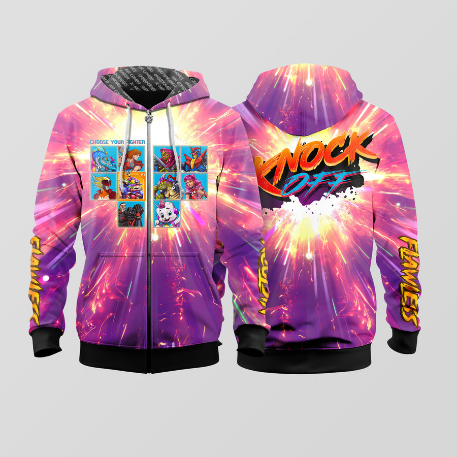 Knock Off All - Over Print Zip-Up Hoodie